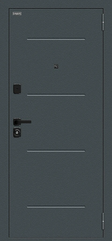 Входная дверь Техно/SBlack Старк антрацит/White Silk BR6196 внешняя сторона